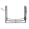 Steel Firewood Log Storage Rack Accessory and Tools for Indoor Outdoor Fire Pit Fireplace(D0102H5A9AU)