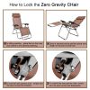 3 PCS Zero Gravity Chair Patio Chaise Folding Lounge Table Chair Sets(D0102HHJF2G)