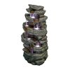 Outdoor Fountain 40.5inches High Rocks Outdoor Water Fountain with LED Lights(D0102HP31TA)