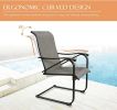 Outdoor Spring Motion Dining Bistro Chairs with Textilene Steel Frame Set of 2(D0102HP3KQV)