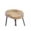Wooden Saddle Seat Bar stool with Metal Legs, Small, Brown and Black(D0102H7XMDU)