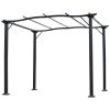 10' x 8' Pergola Gazebo with Retractable Canopy, Metal Frame, Sunshade & Waterproof, Frame Grape Trellis for Garden, Porch, Beach, Yard(D0102HPNXQA)
