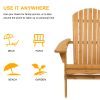Folding Wooden Adirondack Lounger Chair with Natural Finish(D0102HPT90V)