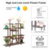 Rolling Plant Stand Shelf - 6 Tier Wood Plant Pots Shelves Tiered Flower Rack Holder Stand with Detachable Wheels for Multiple Plants(D0102HHCACA)