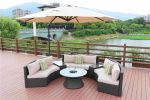 Direct Wicker Outdoor And Garden Patio Sofa Set 6PCS Reconfigurable Stylish And Modern Style With Seat Cushion and Coffee Table(D0102HHGRFV)