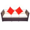 3 Piece Patio Sectional Wicker Rattan Outdoor Furniture Sofa Set(D0102HET1FW)