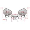 3 Piece Patio Furniture Set Outdoor All Weather Hand-Woven PE Rattan Conversation Bistro Sets 2 Chairs with Glass Top Coffee Table(White)(D0102HX6DXX)