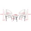 3 Piece Patio Furniture Set Outdoor All Weather Hand-Woven PE Rattan Conversation Bistro Sets 2 Chairs with Glass Top Coffee Table(White)(D0102HX6DH8)