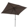 10x6.5ft Aluminum Patio Umbrella w/ 20 LEDs Chocolate(D0102HPF1EG)