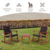 3 Pieces Acacia Wood Patio Rocking Chair Set with Side Table(D0102HP87SU)