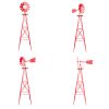 8FT Weather Resistant Yard Garden Windmill Red(D0102HH0Y5Y)