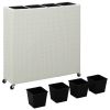 Garden Raised Bed with 4 Pots 31.5"x8.7"x31.1" Poly Rattan White(D0102HXVWDT)