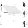 Manual Retractable Awning with LED 78.7" Cream(D0102HELUDU)