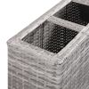 Garden Raised Bed with 4 Pots 31.5"x8.7"x31.1" Poly Rattan Gray(D0102HXVWD6)