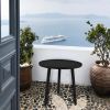 Outdoor Aluminum Side Table Weather Resistant Round Small Coffee Table(D0102HPKF9Y)