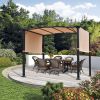 10' x 8' Pergola Gazebo with Retractable Canopy, Metal Frame, Sunshade & Waterproof, Frame Grape Trellis for Garden, Porch, Beach, Yard(D0102HPNXQA)