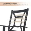 MEOOEM Patio Dining Set  Outdoor Furniture Square Bistro Metal Table Side Table and Metal Stackable Chairs, Black(D0102HP6UEY)