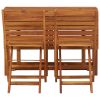 Balcony Planter Table with 2 Bistro Chairs Solid Acacia Wood(D0102HEJC9U)