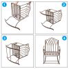Outdoor Rocking Chair Black Wrought Iron Porch Patio Rocker Metal Extra Wide(D0102HHV32Y)