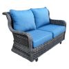 Bradford 4PC Chat Set with Swivel Glinder chairs ans loveseat(D0102HEB487)