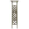 Pergola with Gate 45.7"x15.7"x80.3" Gray Solid Firwood(D0102HXV872)