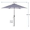 Outdoor Patio 8.6-Feet Market Table Umbrella with Push Button Tilt and Crank, Blue White Stripes[Umbrella Base is not Included](D0102HPUNB7)