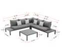 White  Coated 4 Piece Aluminum Sectional Seating Group(D0102HEV8NA)