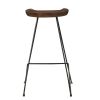 DunaWest Counter Height Barstool with Wooden Seat and Tubular Metal Frame, Dark Brown and Black(D0102HPTST7)