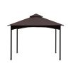 11x11 Ft Outdoor Patio Square Steel Gazebo Canopy With Double Roof For Lawn,Garden,Backyard(D0102HPUFDY)