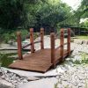 Garden Bridge, Classic Wooden Arch with Safety Rails Footbridge, Decorative Pond Landscaping, Backyard Creek or Farm XH(D0102HEBWZ7)