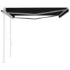 Automatic Retractable Awning with Posts 13.1'x9.8' Anthracite(D0102HXVM9P)