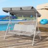 3 Person Patio Swing Seat with Adjustable Canopy for Patio, Garden, Poolside, Balcony(D0102HPUDNG)