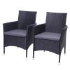 Villa patio outdoor patio garden furniture 2pcs Single Backrest Chairs Rattan Sofa(D0102HPU6A7)
