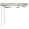 Automatic Retractable Awning with Posts 13.1'x9.8' Cream(D0102HXVMIX)