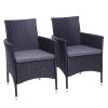 Villa patio outdoor patio garden furniture 2pcs Single Backrest Chairs Rattan Sofa(D0102HPU6A7)