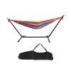 Free sipping Hammock Set Steel Stand Outdoor Camping Hanging Swing Bed Stripe YJ(D0102HHVWYG)