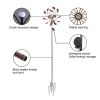 Solar Wind Spinner LED Lighting by Solar Powered Glass Ball with Kinetic Wind Aculptures Dual Direction Decorative Lawn Ornament (D0102HHVYAG)