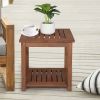 Outdoor Side Table Square End Tables for Patio, Porch, Garden, Indoor Outdoor Companion 17.7-inch(D0102HEVWSV)