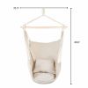 Hammock Chair Distinctive Cotton Canvas Hanging Rope Chair with Pillows Beige(D0102HEVKVA)