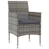 8 Piece Patio Lounge Set with Cushions Poly Rattan Gray(D0102HXVZ9T)