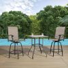 Outdoor 30" Swivel Bar Stools Patio Sling Bar Chairs, Set of Two(D0102HP3K0A)