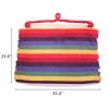 Free shipping Distinctive Cotton Canvas Hanging Rope Chair with Pillows Rainbow YJ(D0102HEC8UV)