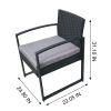 Outdoor 2-Seater Rattan Sofa Set with Cushion, Black(D0102HX12K6)