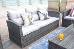 Direct Wicker Outdoor And Garden Patio Sofa Set 6PCS Reconfigurable Stylish And Modern Style With Seat Cushion(D0102HHGRUG)