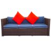 3 Piece Patio Sectional Wicker Rattan Outdoor Furniture Sofa Set(D0102HET137)