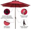 9 Ft Outdoor Patio Tilt Market Enhanced Aluminum Umbrella 8 Ribs, 7 Colors / Patterns Available(D0102HP6TVA)
