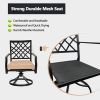 MEOOEM Patio Dining Set  Bistro Set Outdoor Furniture Square Bistro Metal Table Side Table and Swivel Dining Chairs with Cushion(D0102HP6U97)