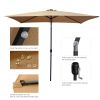 Outdoor Patio Umbrella 10 Ft x 6.5 Ft Rectangular with Crank Weather Resistant UV Protection Water Repellent Durable 6 Sturdy Ribs(D0102HPKK1U)