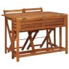 Balcony Planter Table with 2 Bistro Chairs Solid Acacia Wood(D0102HEJC9U)
