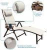 Aluminum Outdoor Folding Reclining Adjustable Chaise Lounge Chair with Cup Holder for Outdoor Patio Beach(D0102HPUDZG)